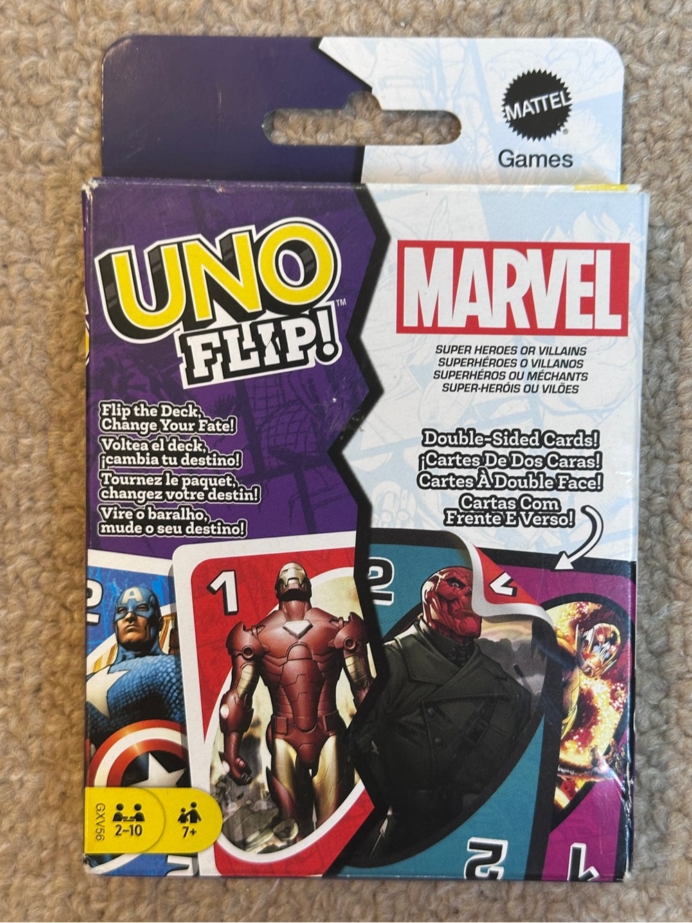 NEW UNO Flip! Marvel Edition Mattel Card Game - Gifts - READ DESCRIP